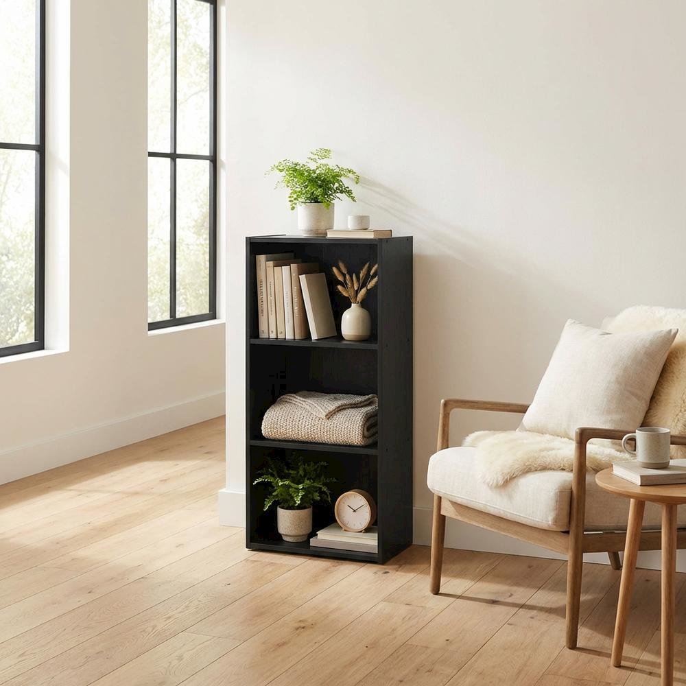 Blackwood 3-Tier Open Shelf Bookcase with Sturdy Wooden Design