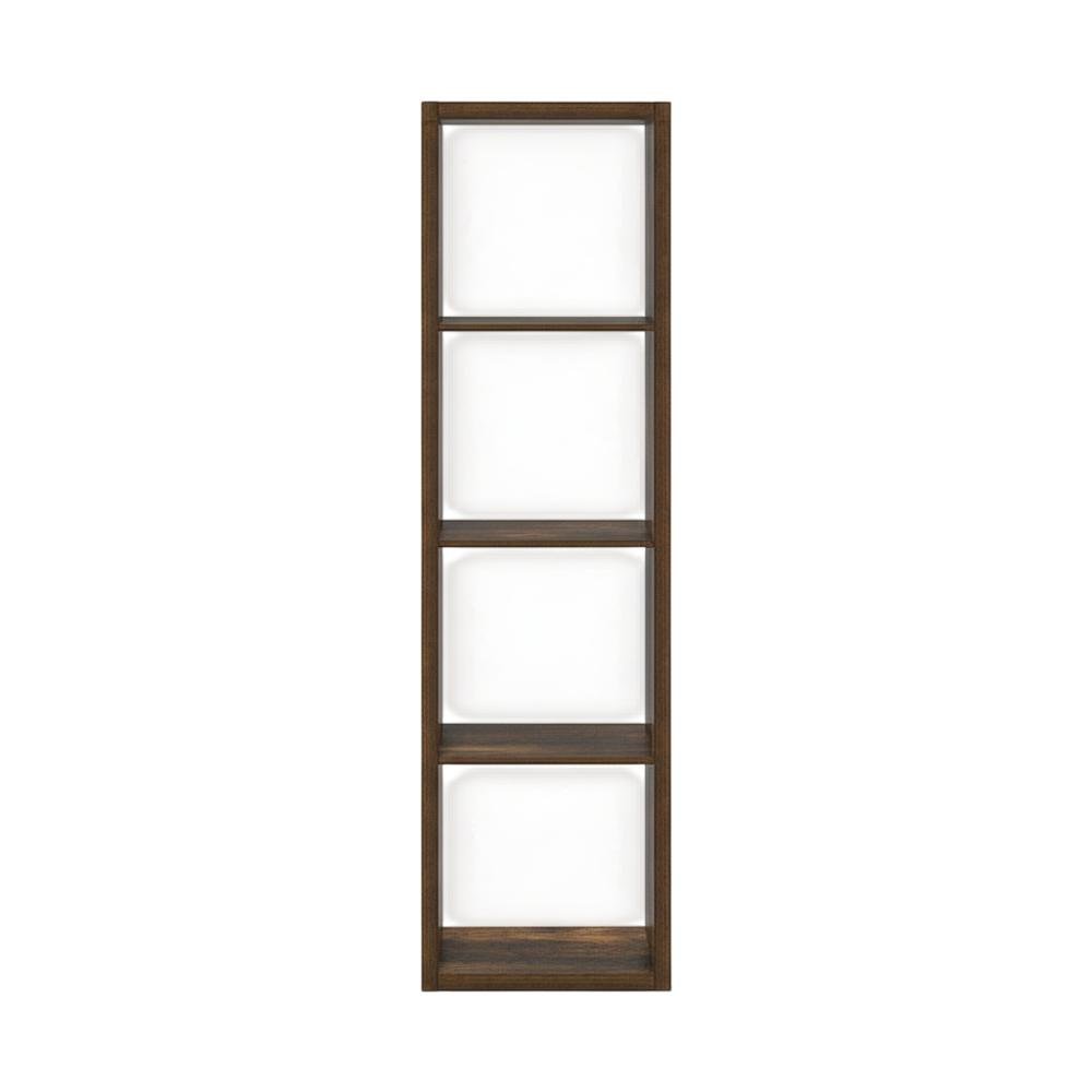 Wooden bookcase with open shelving for versatile storage
