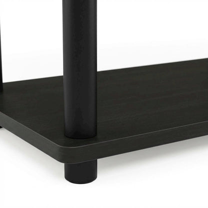 Modern Entertainment Center in Espresso/Black with Spacious Shelves and Storage