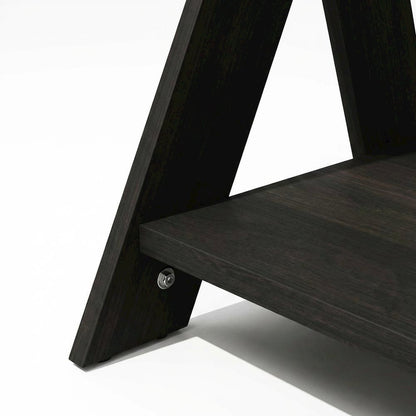 Black espresso end table with sleek surface and versatile design