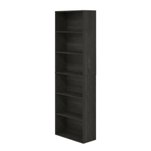 Espresso 6-Tier Open Bookcase with Wood Finish for Organizing and Display