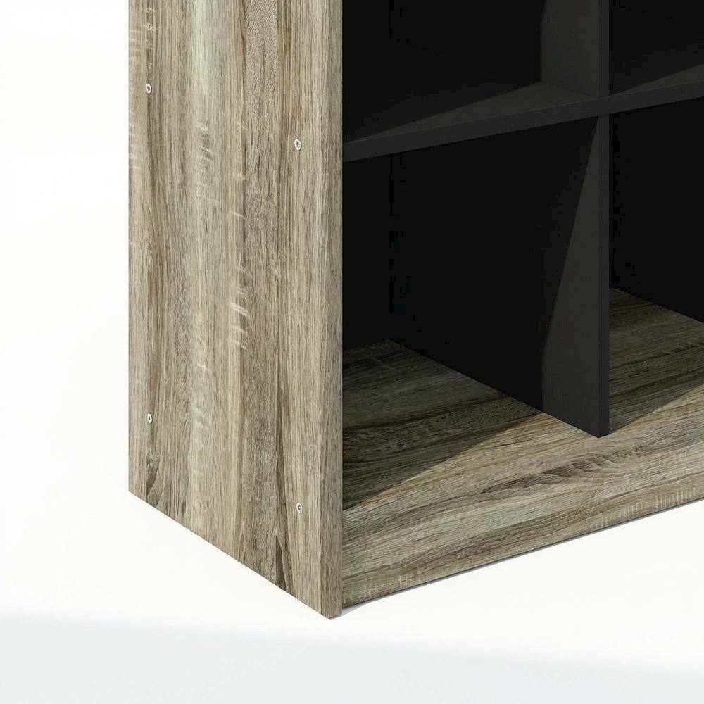 Wooden bookcase with rustic finish for living room or office use