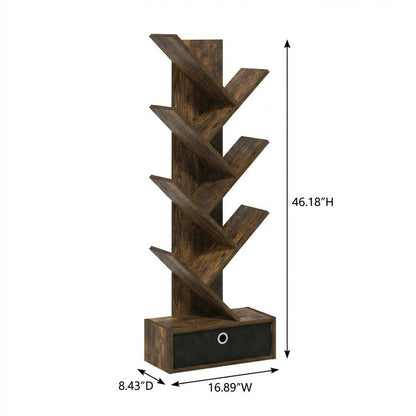 Wooden bookcase with spacious shelves and sturdy construction