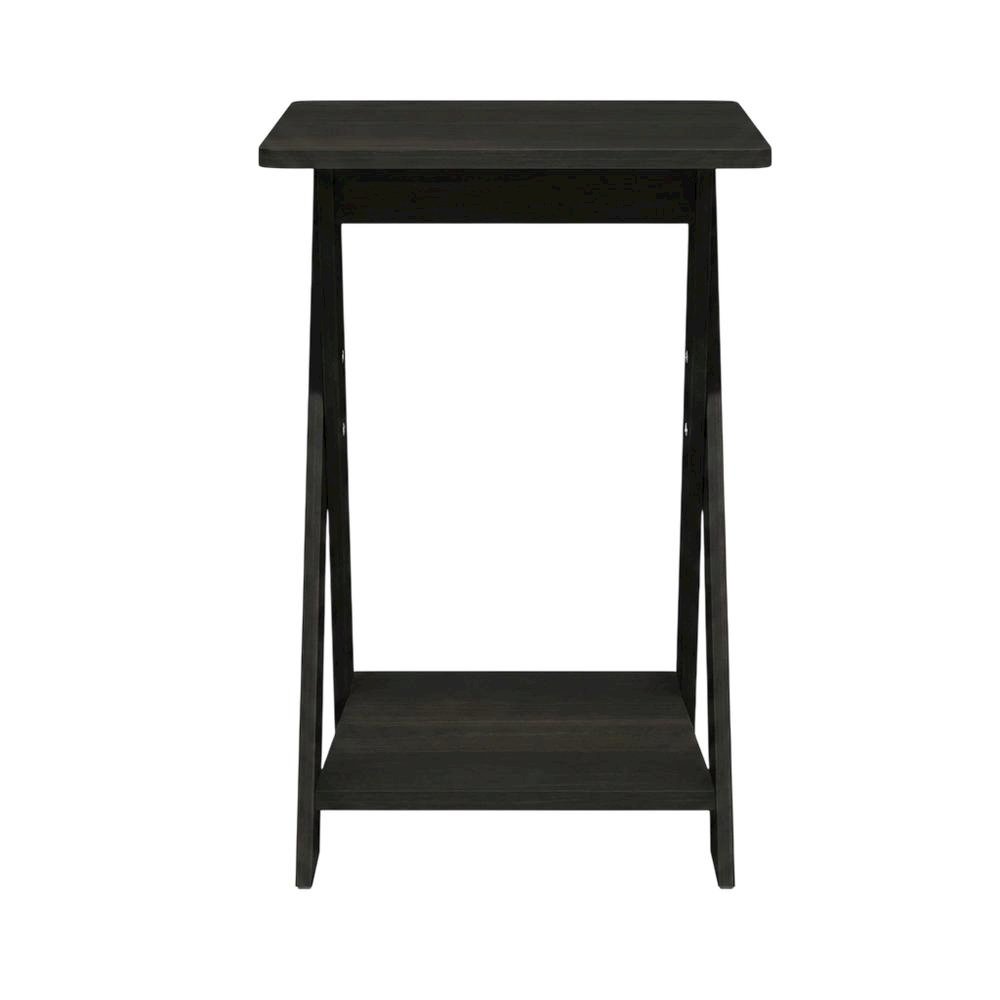 Black espresso end table with sleek surface and versatile design