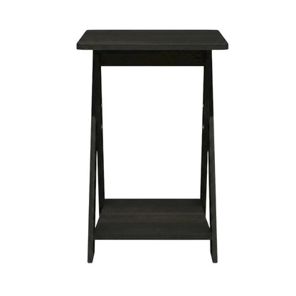 Black espresso end table with sleek surface and versatile design