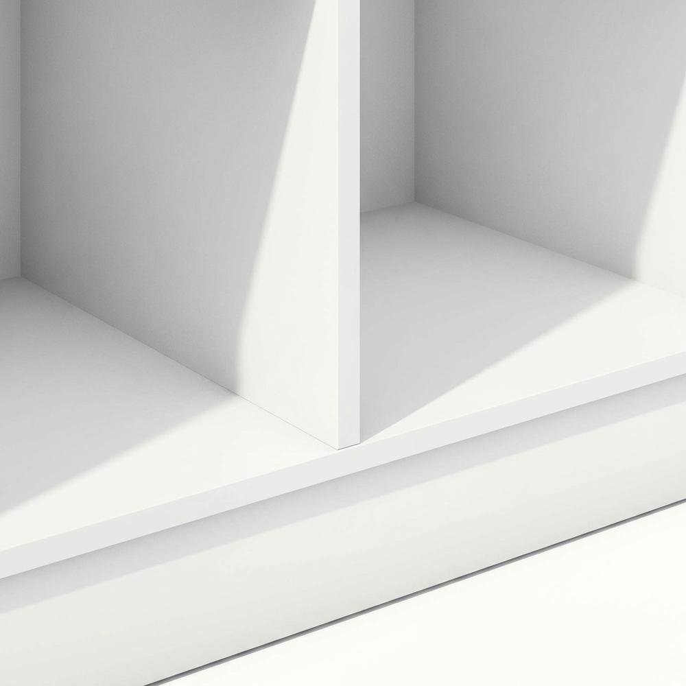 Wooden bookcase with open shelving for living room or office space