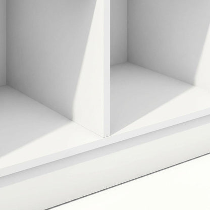 Wooden bookcase with open shelving for living room or office space