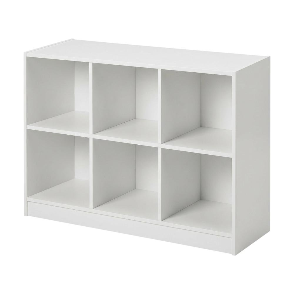 Wooden bookcase with open shelving for living room or office space