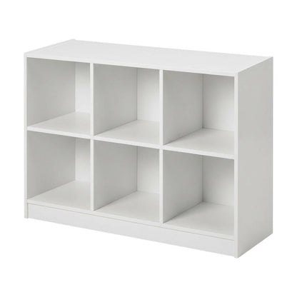 Wooden bookcase with open shelving for living room or office space