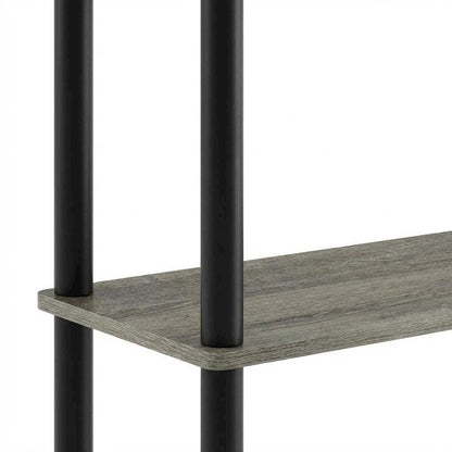 Toilet Space Saver with 3 Shelves in Grey and Black for Bathroom Organization