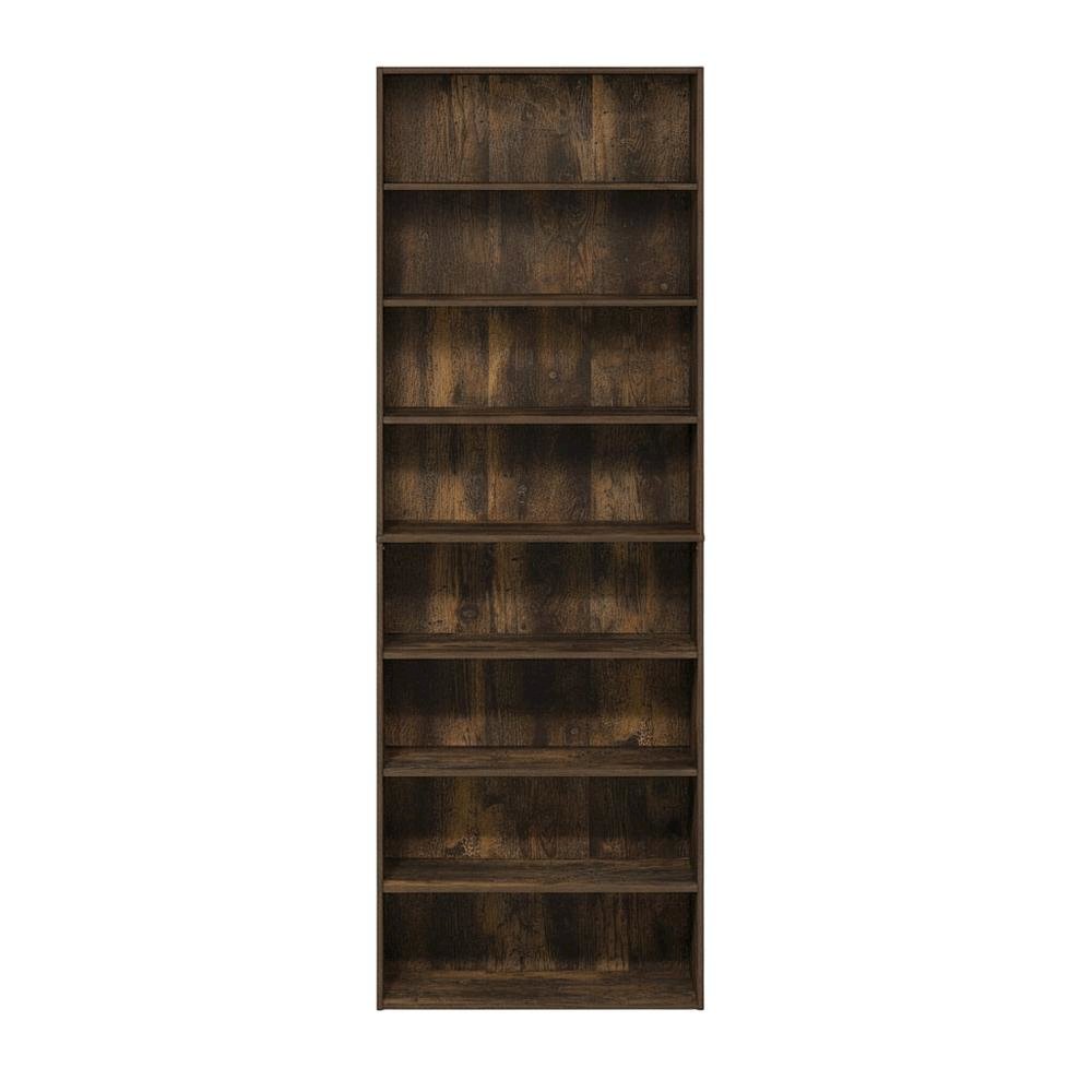 Wooden bookcase with open shelving for home or office use