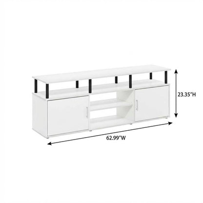 Wood TV Stand for 70 Inch Screens in White and Black with Modern Design
