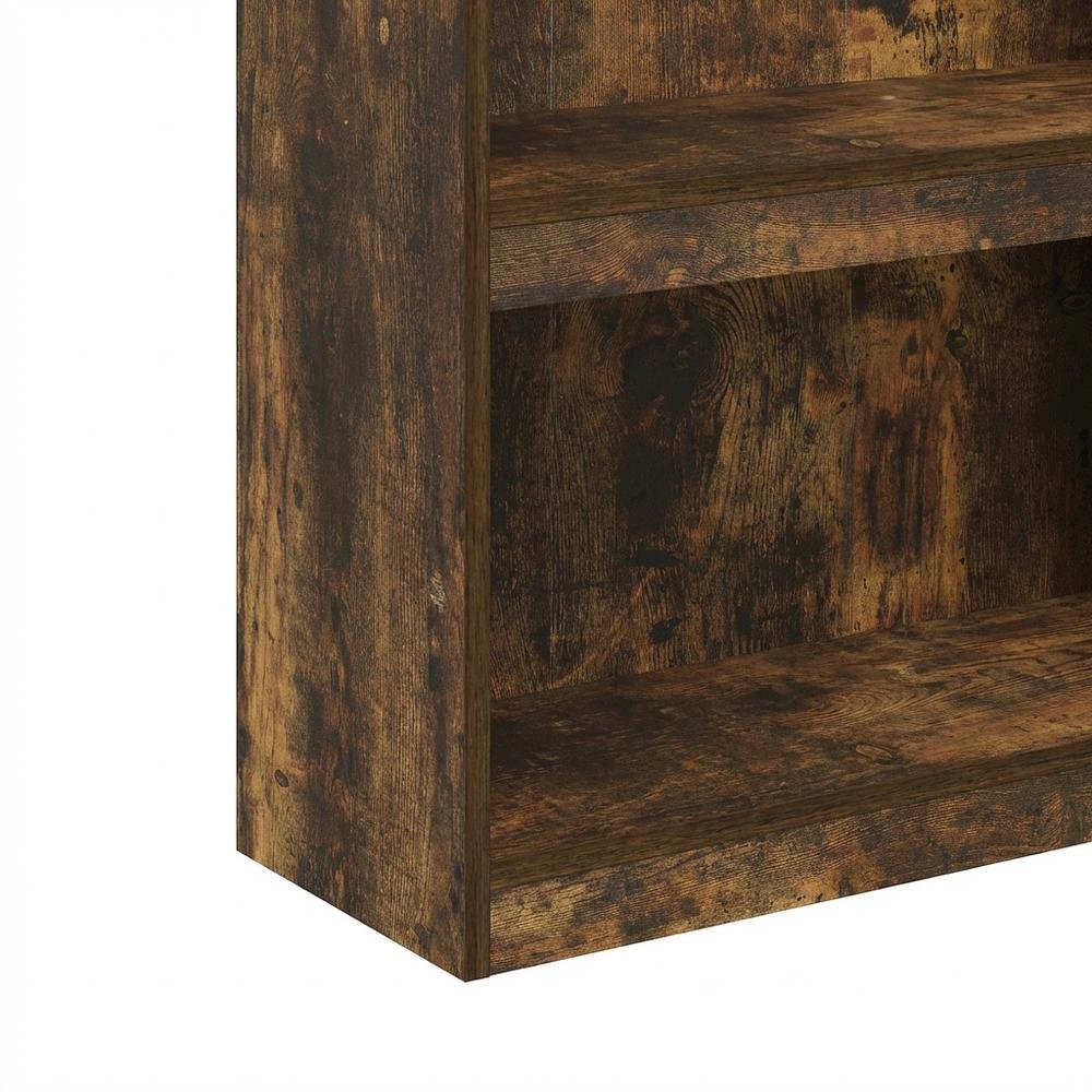 Amber Pine 3-Tier Adjustable Shelf Bookcase with Space-Saving Design