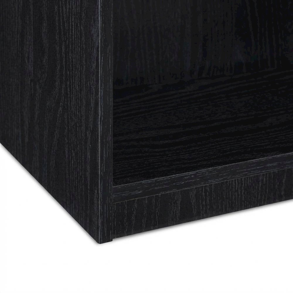 Black 3-Shelf Bookcase with Sturdy Wooden Frame and Spacious Shelves