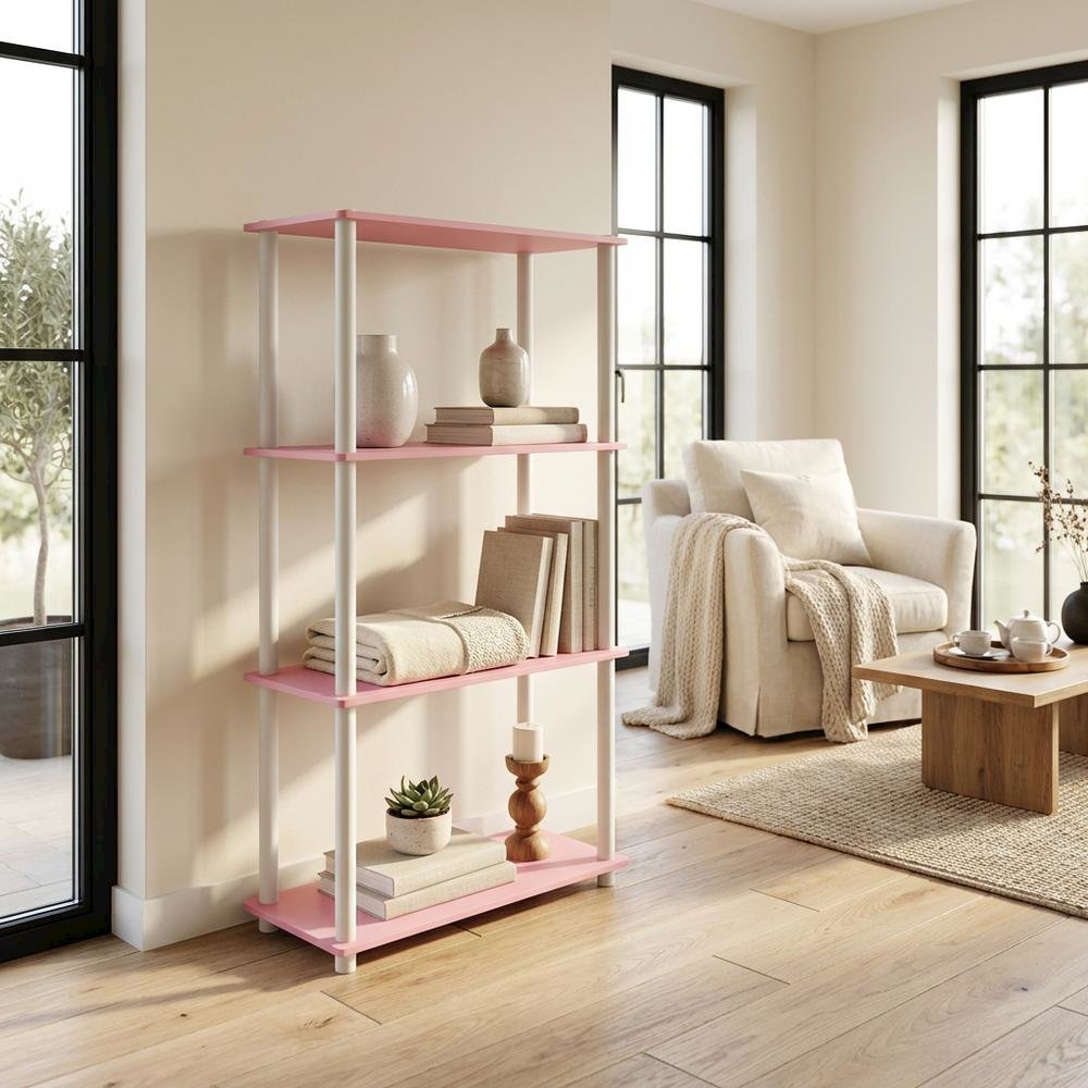 Wooden Bookcase with Open Shelving for Living Room Storage