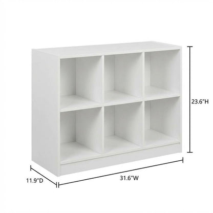 Wooden bookcase with open shelving for living room or office space