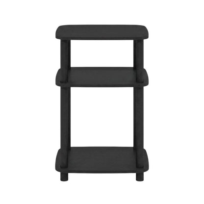Curve End Table with Black Finish, Modern Design, Easy Assembly