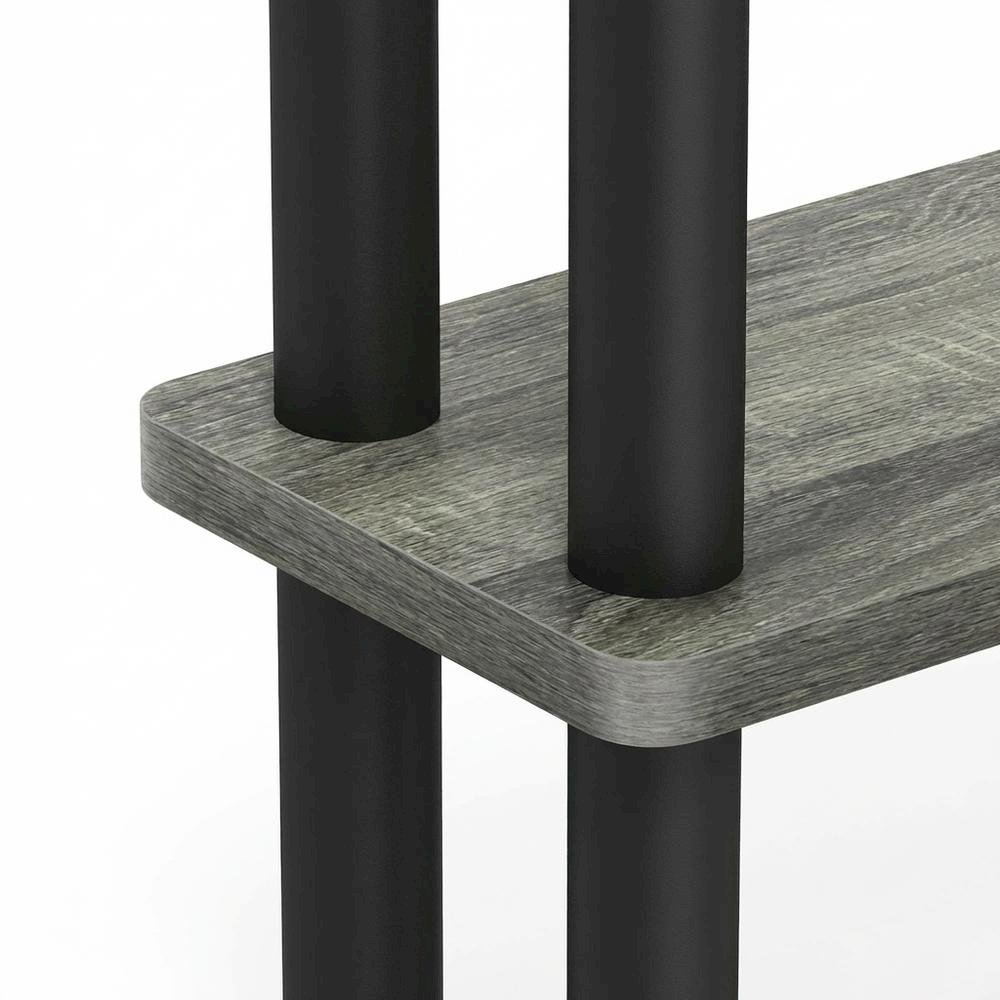 Gray Slim Entryway Storage Rack, Composite Wood, 4 Shelves, Wall-Side