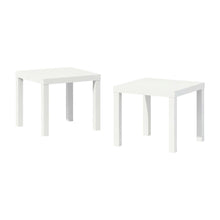 White 2-Piece Square Coffee and Side Table Set with Minimalist Design