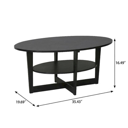 Round Walnut Coffee Table with Sturdy Wood Base and Smooth Finish