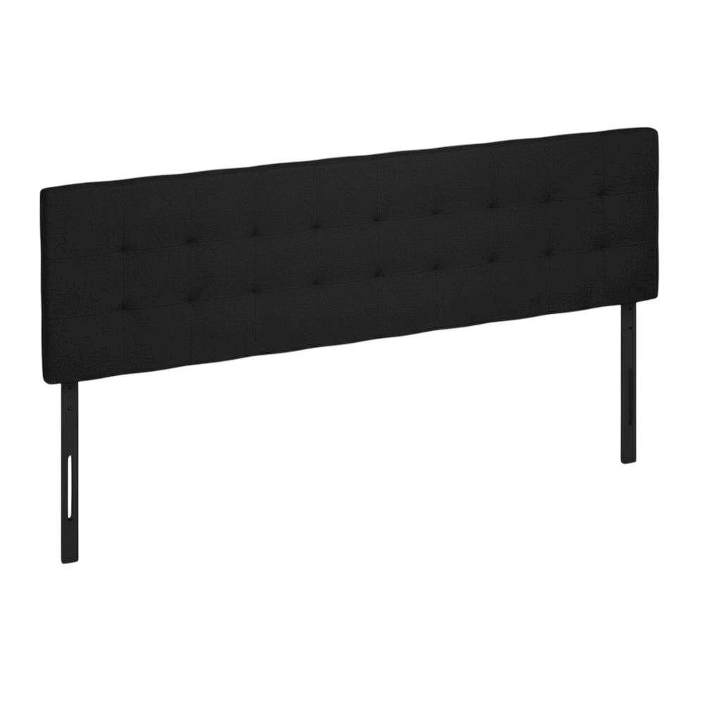 Plain Black Tufted King Headboard with Simple Design and Durable Construction