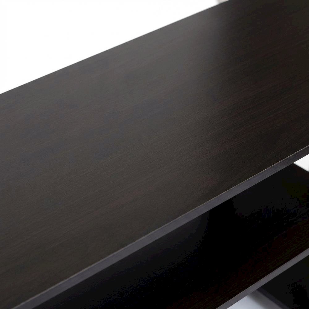 Wide TV Entertainment Center in Espresso/Black, Durable Composite Wood