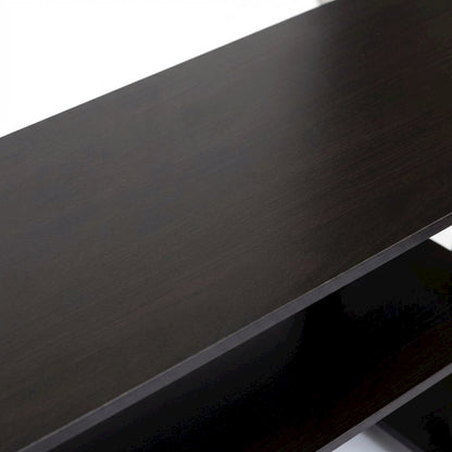 Wide TV Entertainment Center in Espresso/Black, Durable Composite Wood