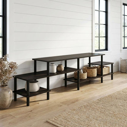 Espresso Wooden Entertainment Center for TVs up to 80 Inches with Ample Storage