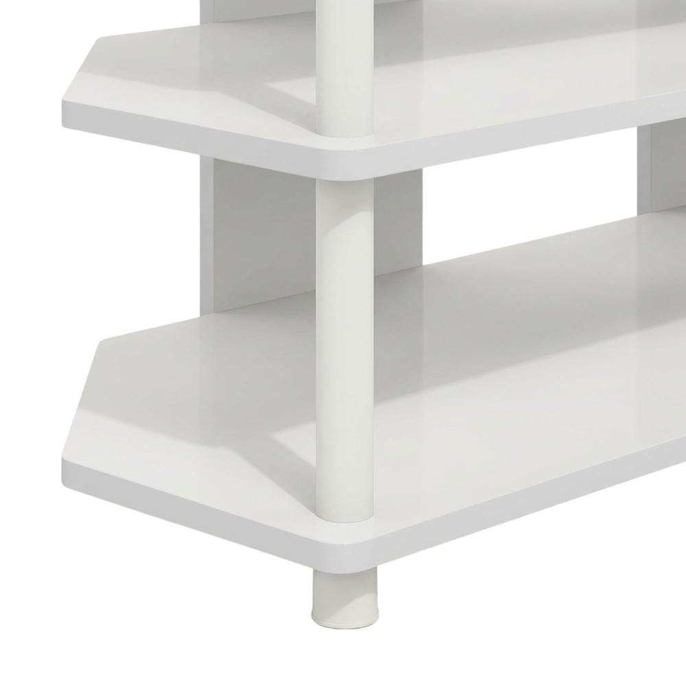 White 4-Tier Corner TV Stand with Easy Assembly for up to 55-Inch TVs