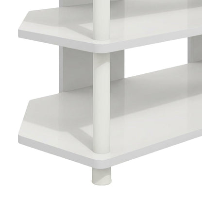 White 4-Tier Corner TV Stand with Easy Assembly for up to 55-Inch TVs
