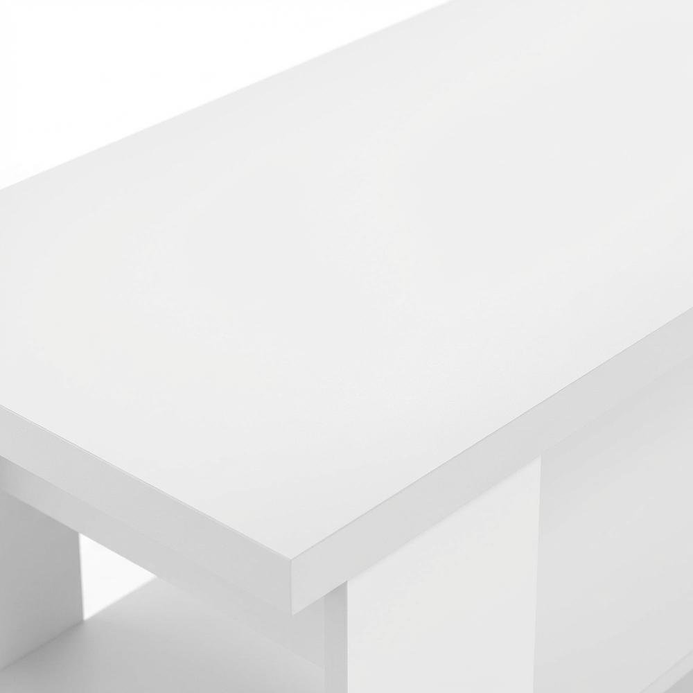 White wooden TV stand for up to 55-inch screens with ample storage space
