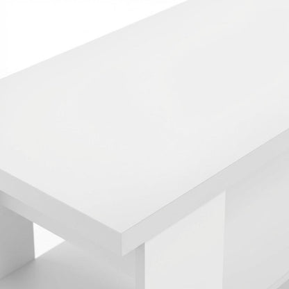 White wooden TV stand for up to 55-inch screens with ample storage space