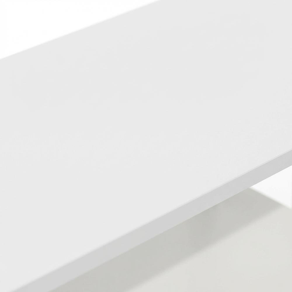 White 3-Tier TV Stand with Spacious Shelving and Durable Wood Finish