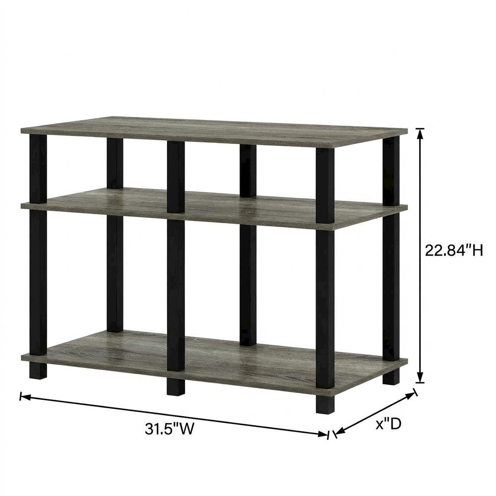 Wooden TV stand for up to 40 inch TVs with modern French Oak and black finish