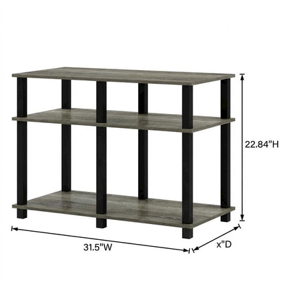 Wooden TV stand for up to 40 inch TVs with modern French Oak and black finish