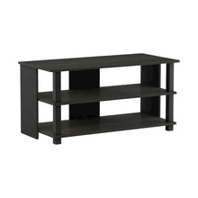 Wooden 3-Tier TV Stand in Espresso, Black, TVs up to 40 inches, ample storage