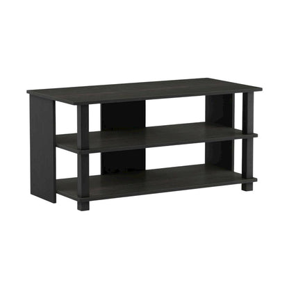 Wooden 3-Tier TV Stand in Espresso, Black, TVs up to 40 inches, ample storage