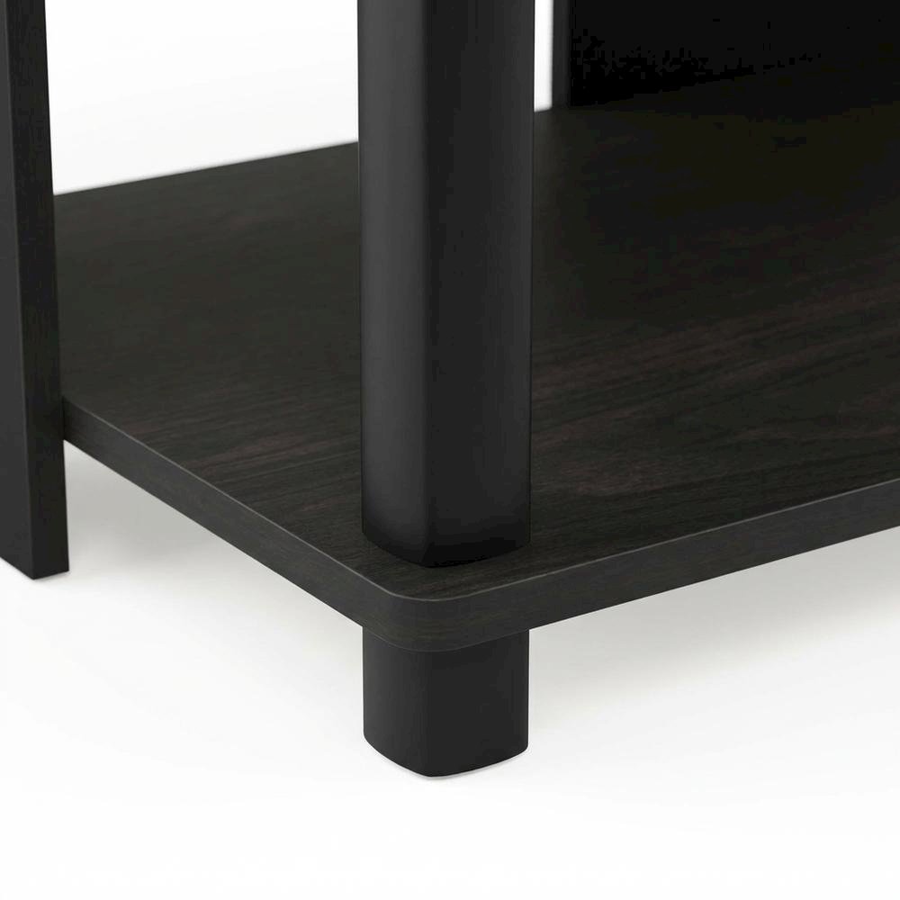 Wooden 3-Tier TV Stand in Espresso, Black, TVs up to 40 inches, ample storage