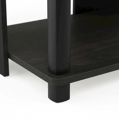 Wooden 3-Tier TV Stand in Espresso, Black, TVs up to 40 inches, ample storage
