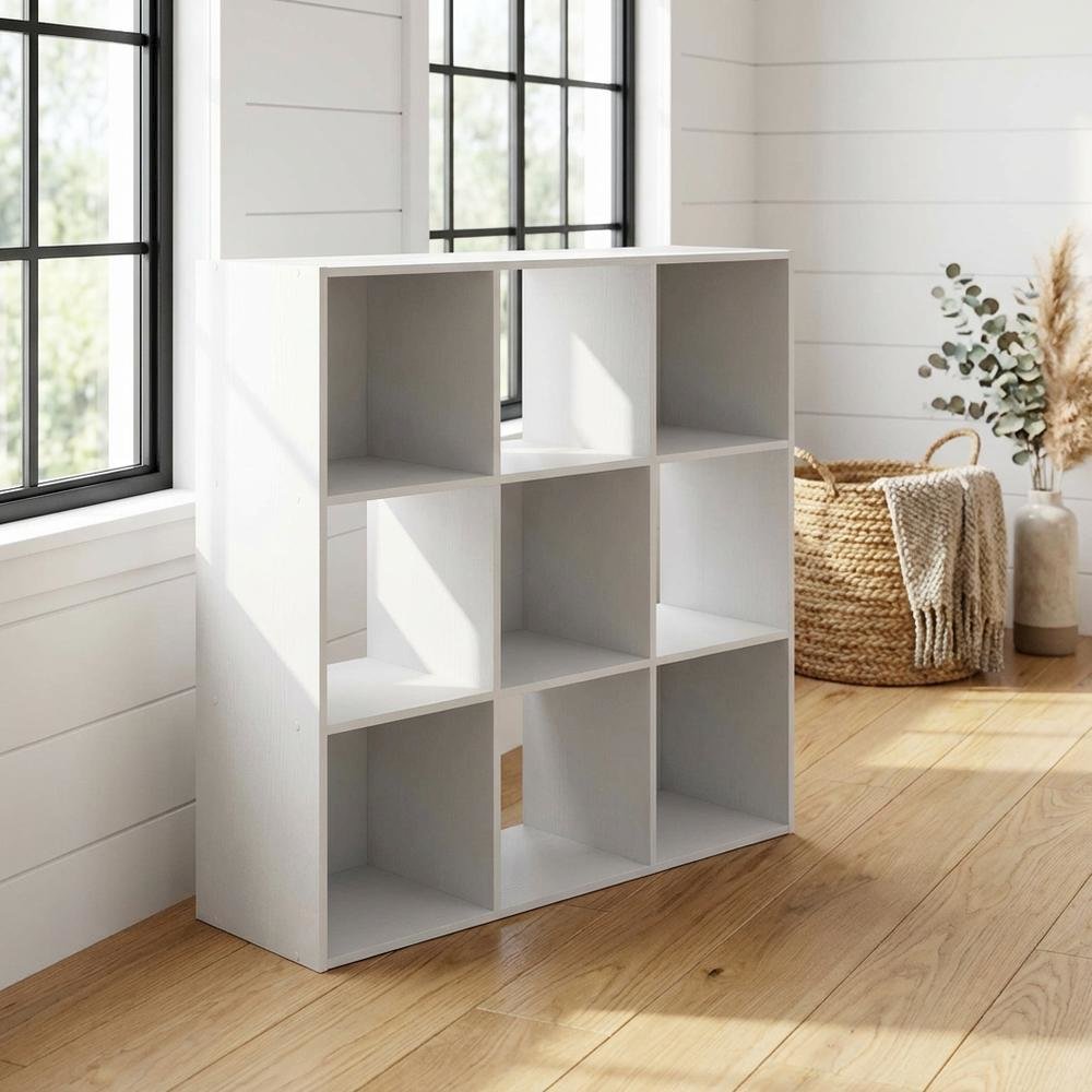 Wooden bookcase with open shelves for versatile storage