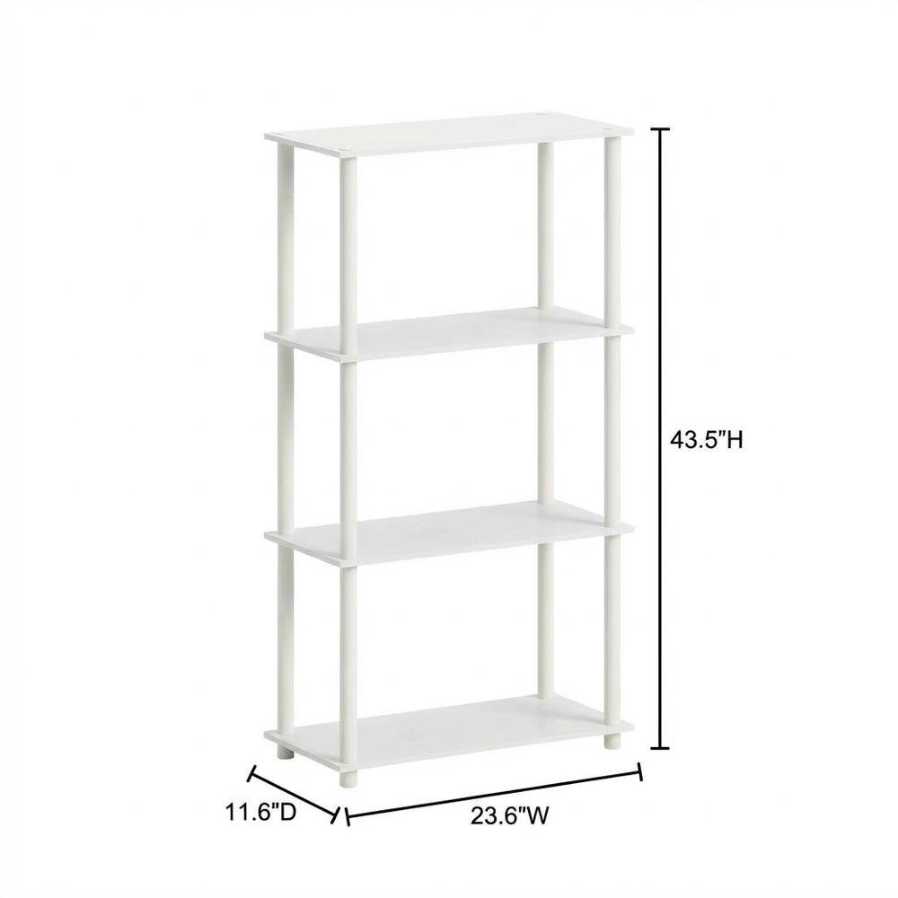 Wooden Bookcase with Open Shelves for Living Room and Office Use