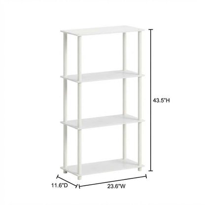 Wooden Bookcase with Open Shelves for Living Room and Office Use