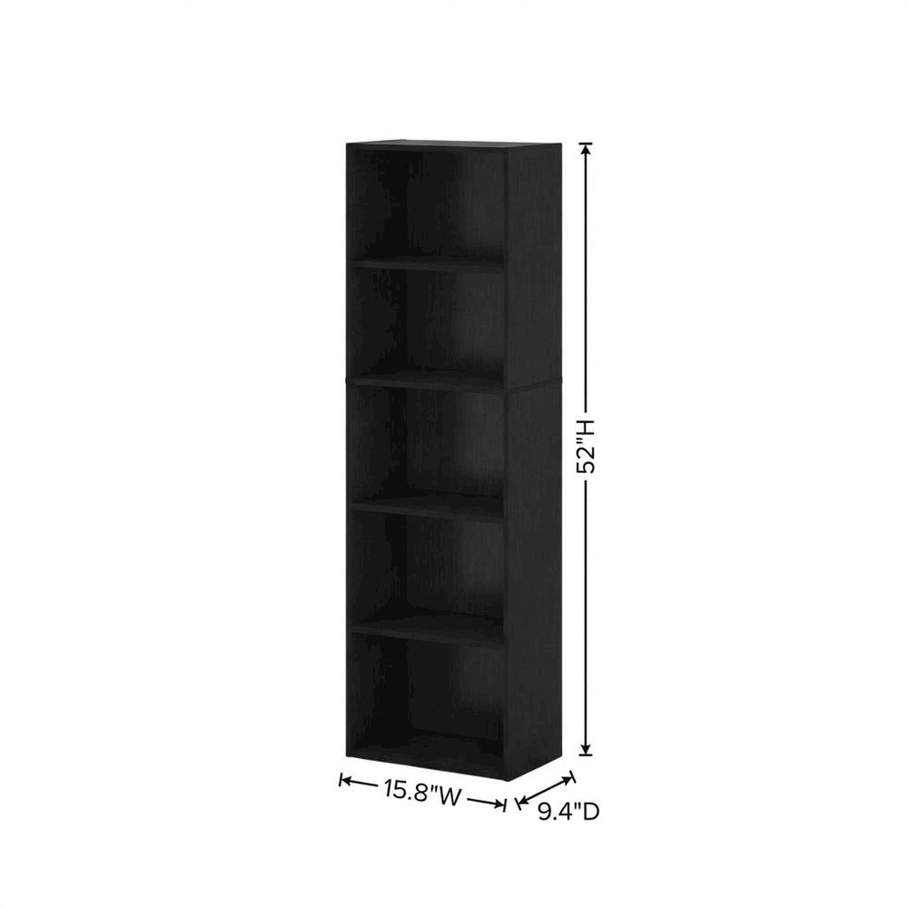 Wood Bookcase with Open Shelving for Living Room or Office Storage