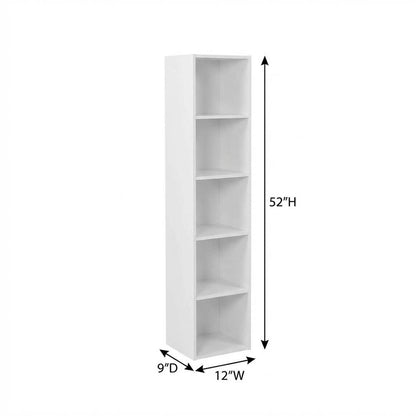 Wooden 5-Tier Open Shelf Closet and Storage Organizer for Multiuse Spaces