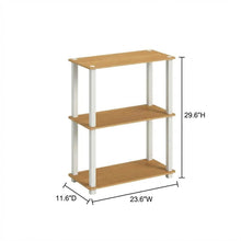 Wood Bookcase with Open Shelves for Living Room Storage