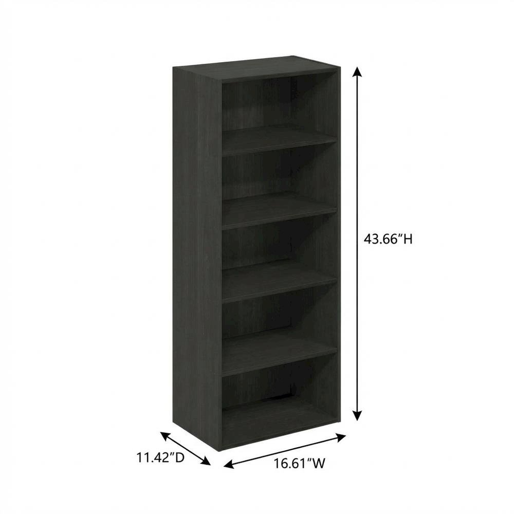 Wooden bookcase with open shelving and sturdy construction