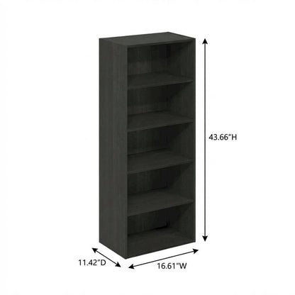 Wooden bookcase with open shelving and sturdy construction