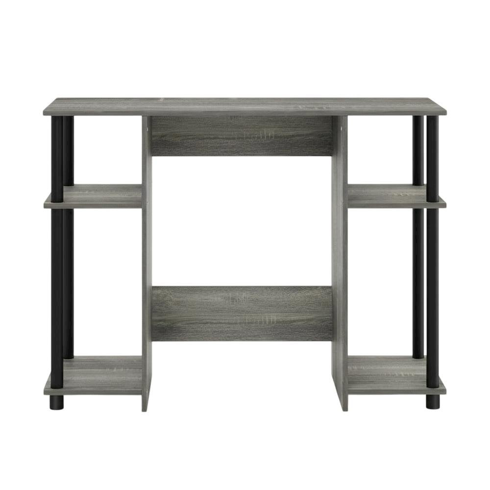 Compact French Oak Grey And Black Study Desk With Modern Design