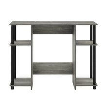 Compact French Oak Grey And Black Study Desk With Modern Design
