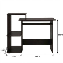 Espresso and Black Home Office Desk with Spacious Work Surface and Sturdy Build